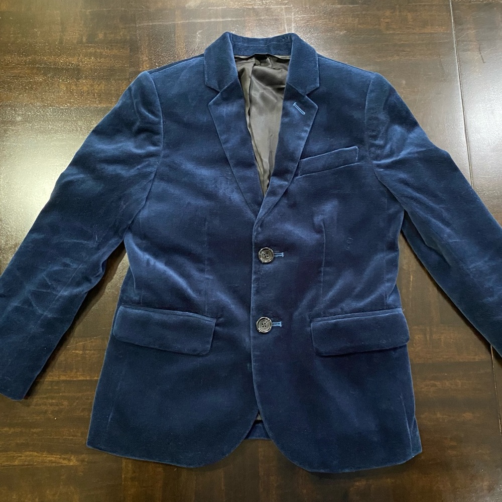 Boys Blue Velvet Ludlow Blazer Jacket Size 7 - Picture 5 of 12